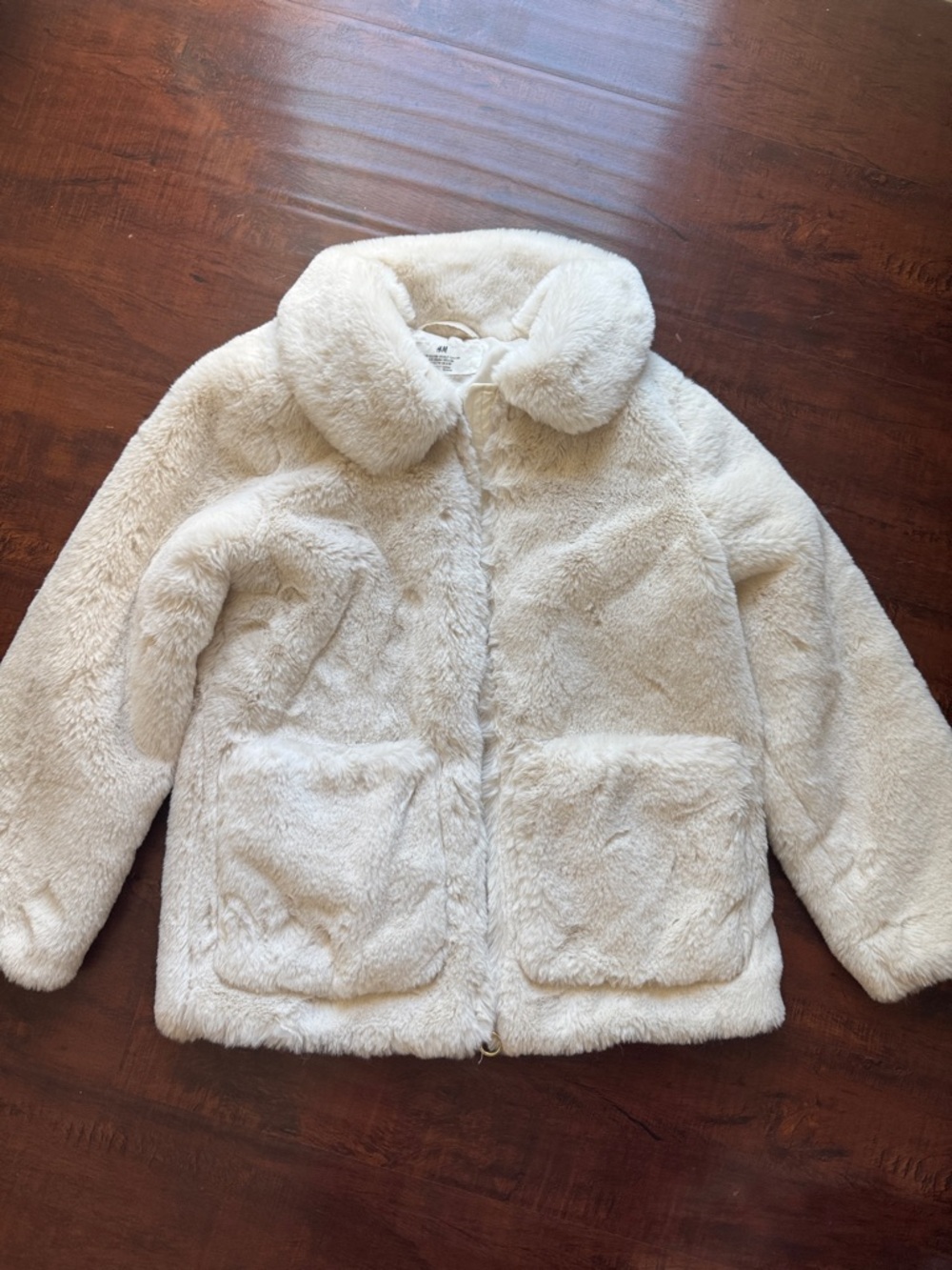 H&M kids Cozy Cream Faux Fur Jacket